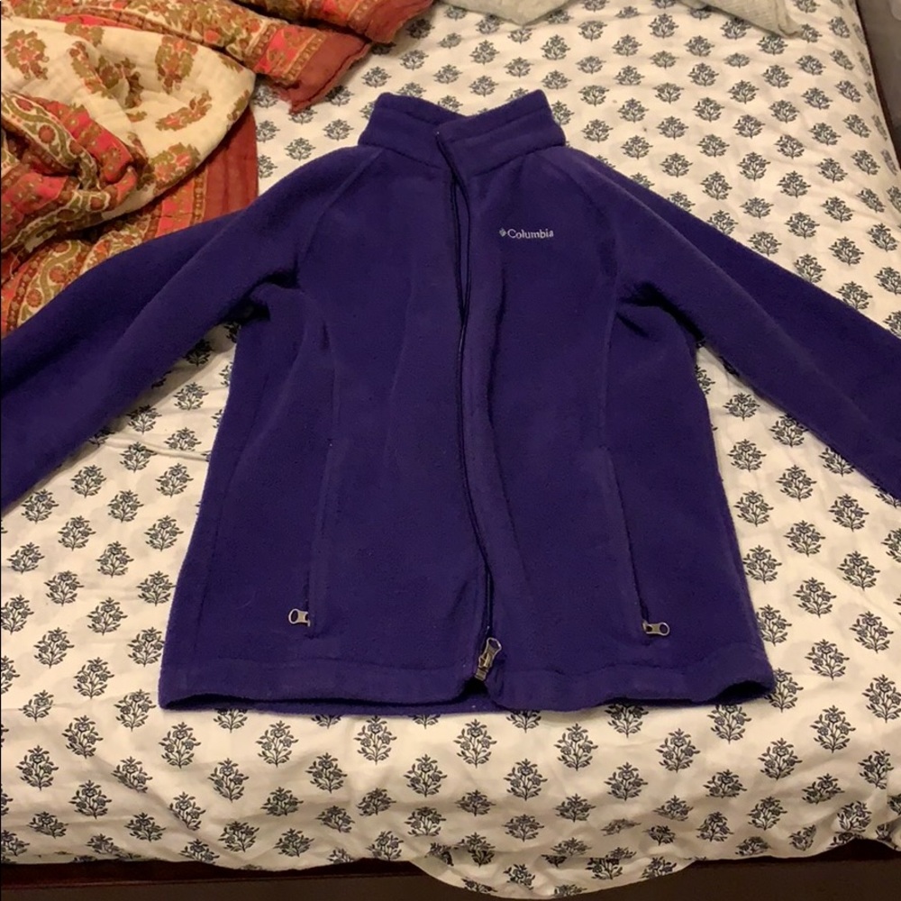 Purple Columbia Fleece Jacket Girls Large (14/16)